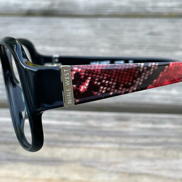 Nine West Women Eyeglasses/Sunglasses Frame Black Snake Print Arms Glasses Frame - Picture 6 of 13